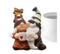 Gnomes Decorationss Foorr Home - Cofffee Gnomees Themed Statue Decor | Faceless Coffeee Decorations For Coffee Bar, Romantic Couple Design Wall Shelf, Indoor On Valentine'S