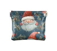Gnomes Dwarf Winter PU Leather Change Purse Portable Mini Card Holder Wallet for Girls Ladies Handbag