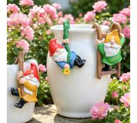 Gnomes Garden Ornaments,Garden Gnomes,Gnome,Personalised Garden Gnomes-3Pcs | Mini Hanging Dwarf Ornaments for Pots, Planters, Tanks & Gardens, Weatherproof Indoor/Outdoor Fairy