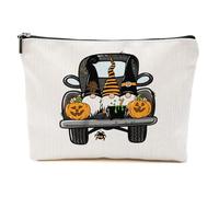 Gnomes Gifts for Women, Cute Gnome Fall Makeup Bag, Gnome Gifts Funny Gnomes Christmas Halloween Thanksgiving, Halloween Gnome Car, 9.6*7.1 inch