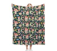 Gnomes Mushroom Throw Blanket - Super Soft Flannel Blanket for Sofa Couch Bed Camping Travel - Plush Warm Cozy Bed Quilts Home Decor for All Seasons, 50"x60"for Throw/Travel