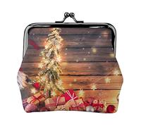 Gnomes Santa Full Double-Sided Printed Pattern Women's and Girls' Fashionable Leather Kiss Lock Coin Purse Card Bag