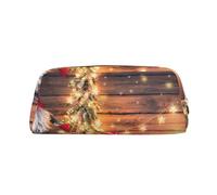 Gnomes Santa Fully Printed PVC Cross Pattern Leather Zipper Three-Dimensional Pencil case Student Pencil case Pouch
