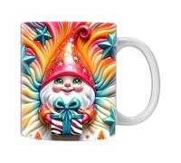 Gnomes Themed Coffee Mugs,Colorful Gnomes with Boxes Ceramic 3D Gnome Cup - Large Capacity Garden Mug for Women Lover Cool Birthday Christmas