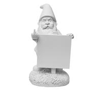 Gnometastic Gnude Gnomes - Unpainted Middle Finger Gnome with DIY Sign Board, 9" Inches, DIY Paint Your Own Gnome - Funny Garden Gnome Statue