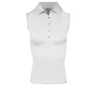 Greg Norman Golf Polo Shirt, Womens White Freedom Pique Sleeveless, Size: Large| American Golf