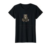 Gnothi Seauton Owl of Athena Greek Wisdom Maxim Value Graphic T-Shirt, Women, Black, M