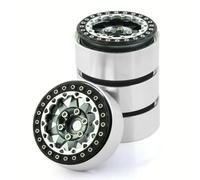 GNOVIATL 1/10 RC Crawler Car Compatible 1.9 Inch Metal Beadlock Wheel Hub Rim Compatible with Various Models(Light Grey)