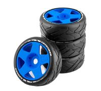 GNOVIATL 17mm Hex 105mm Off-Road Buggy Tires And Wheels Compatible with 1/8 Scale RC Cars(Blue)