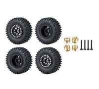 GNOVIATL Hex Wheel Hub Adapter Set With Aluminum Wheels Tires Compatible With 1/24 Scale 4X4 Off Road Vehicles Fits Style(No.3 Black Set)