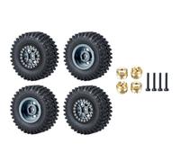 GNOVIATL Hex Wheel Hub Adapter Set With Aluminum Wheels Tires Compatible With 1/24 Scale 4X4 Off Road Vehicles Fits Style(No.3 Titanium Set)