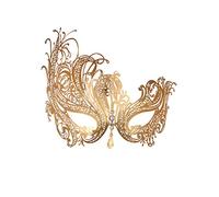 GNPearl Phoenix Gold Venetian Masquerade Mask for Women - Metal, Rhinestone, Comfortable, One Size Fits Most