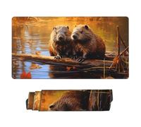 GNQPWEE Large Office Computer Keyboard Mat Extended Gaming Mouse Pad 75 * 40cm Unique beaver working3 Print