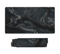 GNQPWEE Large Office Computer Keyboard Mat Extended Gaming Mouse Pad 75 * 40cm Unique Black textured marble Print