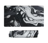 GNQPWEE Large Office Computer Keyboard Mat Extended Gaming Mouse Pad 75 * 40cm Unique Black White Marble Print