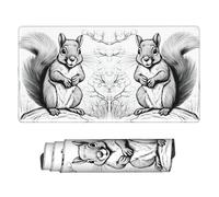 GNQPWEE Large Office Computer Keyboard Mat Extended Gaming Mouse Pad 75 * 40cm Unique cartoon squirrel Print