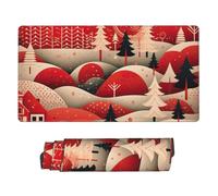 GNQPWEE Large Office Computer Keyboard Mat Extended Gaming Mouse Pad 75 * 40cm Unique Christmas tree House Print
