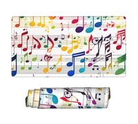 GNQPWEE Large Office Computer Keyboard Mat Extended Gaming Mouse Pad 75 * 40cm Unique Colorful Music Notes Print