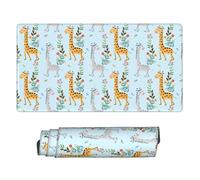 GNQPWEE Large Office Computer Keyboard Mat Extended Gaming Mouse Pad 75 * 40cm Unique Cute Giraffe Flowers Print