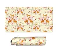 GNQPWEE Large Office Computer Keyboard Mat Extended Gaming Mouse Pad 75 * 40cm Unique Kissing Giraffe Heart Butterfly Print