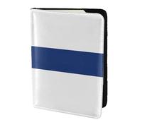 GNQPWEE Leather Passport Holder Cover Case Finnish Flag Print Eco-Friendly Genuine Leather Travel Essentials