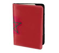 GNQPWEE Leather Passport Holder Cover Case Flag of Morocco Print Eco-Friendly Genuine Leather Travel Essentials