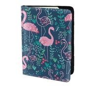 GNQPWEE Leather Passport Holder Cover Case Floral Swan Print Eco-Friendly Genuine Leather Travel Essentials