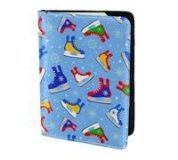 GNQPWEE Leather Passport Holder Cover Case Hockey Elements Print Eco-Friendly Genuine Leather Travel Essentials