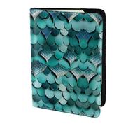 GNQPWEE Leather Passport Holder Cover Case Mermaid Fish Scale Print Print Eco-Friendly Genuine Leather Travel Essentials