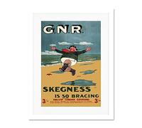 GNR Rail Skegness Vintage Advert Large White Framed Art Print Wall Poster 18x24 inch