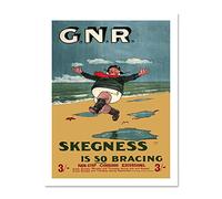 GNR Rail Skegness Vintage Advert Large White Framed Art Print Wall Poster 18x24 inch