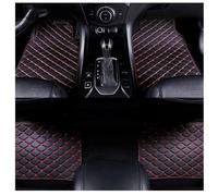 GNTHERF 4pcs Leather Car Floor Mats, for Renault Clio 2012-2016 Custom Automotive Front Rear Row Carpet Set Waterproof NonSlip Anti-scratch Accessories,C-Black red