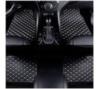 GNTHERF 4pcs Leather Car Floor Mats, for Renault Clio 2012-2016 Custom Automotive Front Rear Row Carpet Set Waterproof NonSlip Anti-scratch Accessories,B-Black white