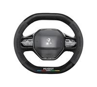 GNTHERF Car Steering Wheel Cover, for Peugeot 208 2008 308 3008 508 5008 SW GT Carbon fiber Leather Anti Slip Soft Breathable Durable Steering Wheel Protector,A