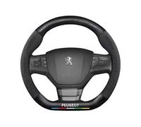 GNTHERF Car Steering Wheel Cover, for Peugeot 208 2008 308 3008 508 5008 SW GT Carbon fiber Leather Anti Slip Soft Breathable Durable Steering Wheel Protector,B