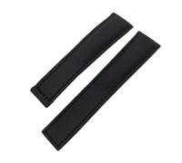 GNUFOPI 20mm 22mm Canvas Nylon Leather Watch Strap Fold Buckle Black Watch Band Compatible With Tag Heuer CARRERA AQUARACER Watch Bracelets Compatible With Men(Black No Clasp,20mm)