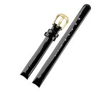 GNUFOPI Compatible With CK K43231 K43232 K43235 K43236 Leather Watch Strap Waterproof Sweat-Proof Soft Comfortable Women Arc Mouth Watchband(Black(LG)-Golden)