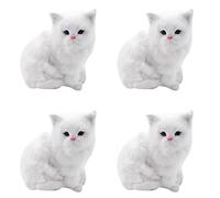 GNURBDILFO 4X Realistic Cute Simulation Stuffed Plush White Persian Cats Toys Cat Dolls Table Decor Kids Boys Girls