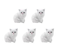 GNURBDILFO 5X Realistic Cute Simulation Stuffed Plush White Persian Cats Toys Cat Dolls Table Decor Kids Boys Girls