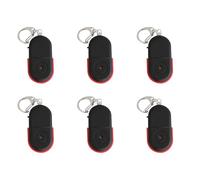 GNURBDILFO 6X Mini Anti-Lost Whistle Key Finder Wireless Alarm Smart Tag Key Locator Keychain Tracker Whistle Sound LED Light