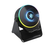 GNURBDILFO Smartphone Holder with Wireless Induction Speaker, Bluetooth Speaker, Cell Phone Stand, Stereo Sound, RGB Ambient Light Black