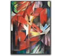 Gnvkd Ecbxz Franz Marc Poster The Foxes Vintage Abstract Canvas Wall Art Animal Painting Franz Marc Prints For Living Room Home Decor Picture 40x60cm No Frame