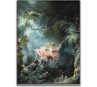 Gnvkd Ecbxz Jean Honore Fragonard The Swing Poster Famous Painting Classical Wall Art Landscape Prints Modern Canvas Home Wall Decor Pictures 40x50cm No Frame