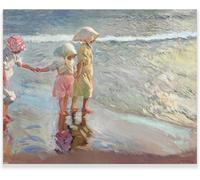 Gnvkd Ecbxz Joaquin Sorolla Poster Three sisters Canvas Wall Art Famous Oil Painting Joaquin Sorolla Prints For Aesthetic Home Decor Picture 50x75cm No Frame