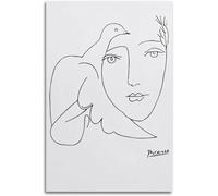Gnvkd Ecbxz Pablo Picasso Poster Pablo Picasso Painting Portrait Woman And Dove Canvas Wall Art Pablo Picasso Prints For Home Decor Pictures 40x50cm No Frame