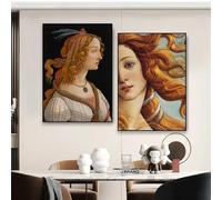 Gnvkd Ecbxz Renaissance Poster Birth of Venus Canvas Painting Sandro Botticelli Wall Art Sandro Botticelli Prints For Home Bedroom Decor Picture 50x70cmx2 No Frame