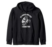 Go Ahead And Run I Dare You Catcher Baseball Gear Zip Hoodie
