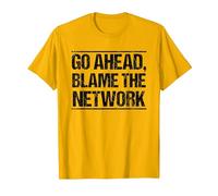 Go Ahead Blame The Network T-Shirt, Men, Golden Yellow, Medium