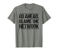 Go Ahead Blame The Network T-Shirt, Men, Olive Heather, X-Large