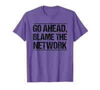 Go Ahead Blame The Network T-Shirt, Men, Purple Heather, Large